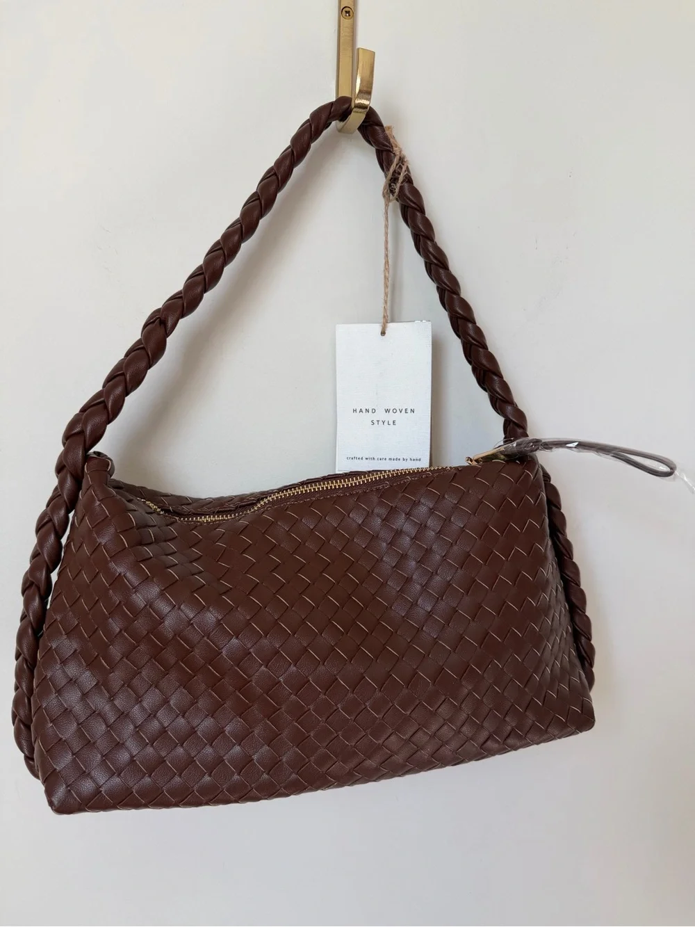 Antik Kraft Brown Braided Shoulder Bag